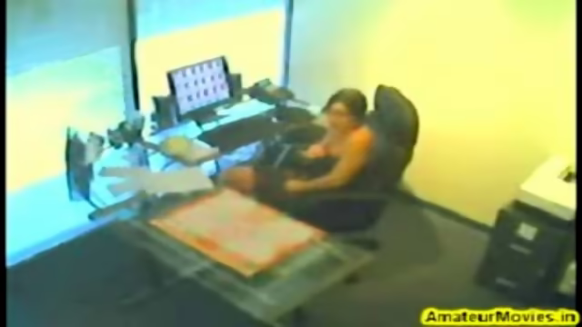 She masturbates in the office
